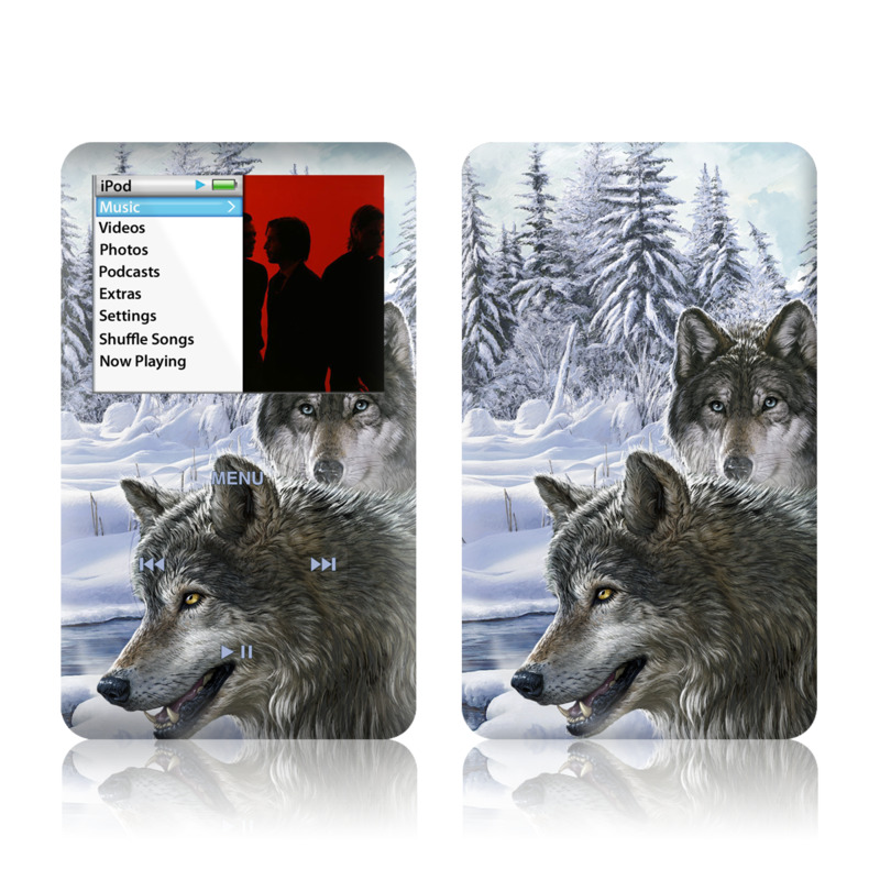 iPod classic Skin design of Mammal, Vertebrate, Wolf, Canidae, canis lupus tundrarum, Canis, Wildlife, Carnivore, Wolfdog, Dog, with gray, black, blue, purple colors