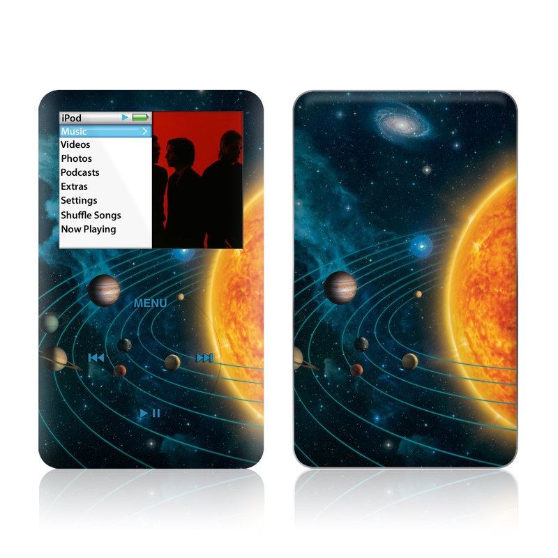 iPod classic Skin design of Astronomical object, Universe, Outer space, Galaxy, Astronomy, Atmosphere, Space, Planet, Science, Sky, with red, yellow, black, blue, brown, white colors