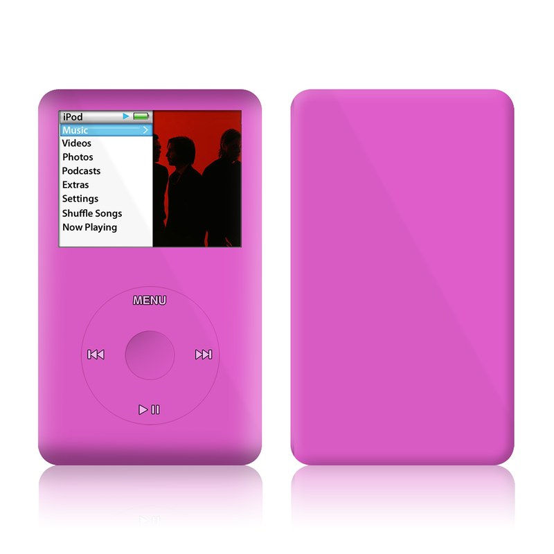 iPod classic Skin design of Violet, Pink, Purple, Red, Lilac, Magenta, Blue, Lavender, Text, Sky, with pink colors