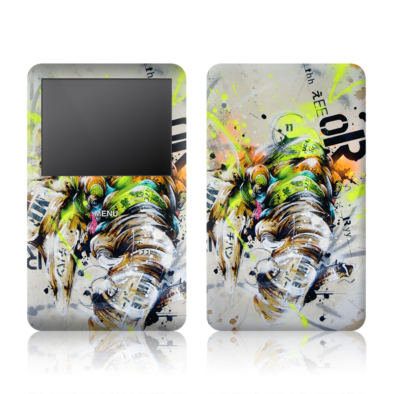 iPod classic Skin design of Watercolor paint, Graphic design, Illustration, Acrylic paint, Art, Modern art, Painting, Visual arts, Paint, Graphics, with gray, black, green, red, blue colors