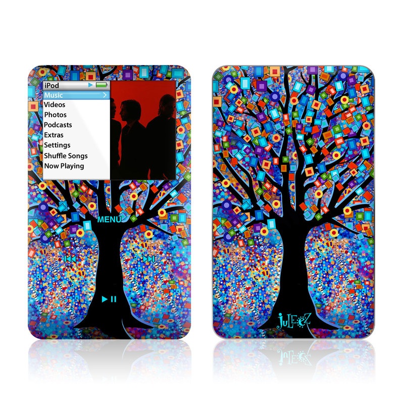 iPod classic Skin design of Psychedelic art, Modern art, Art, with black, blue, red, orange, yellow, green, purple colors