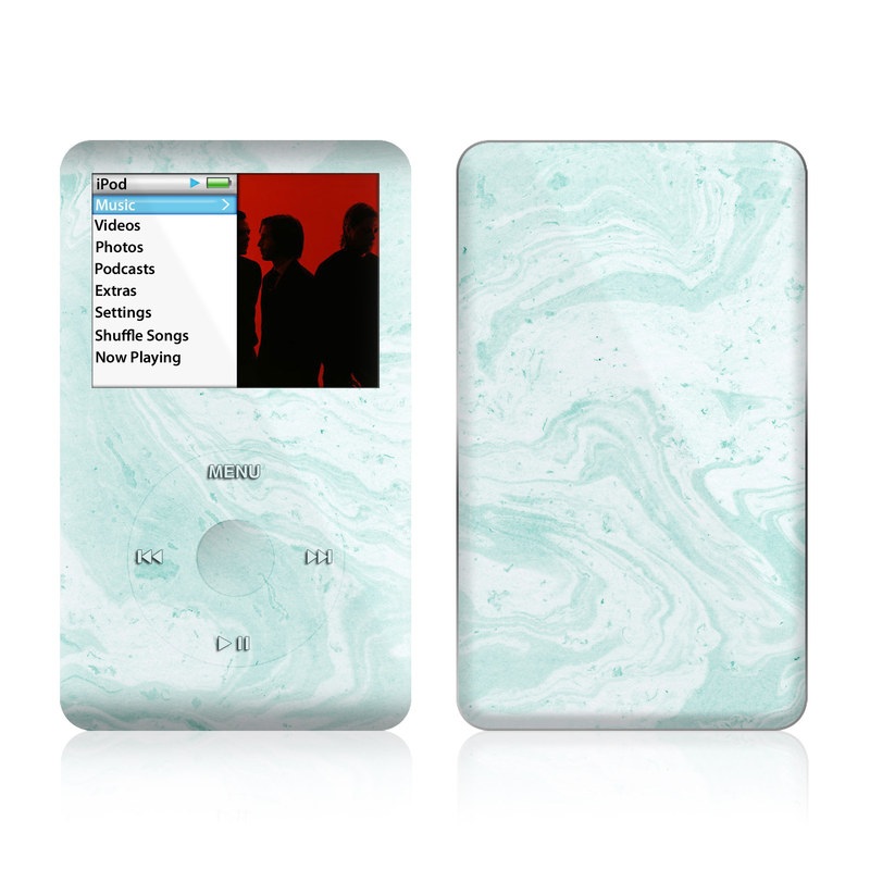 iPod classic Skin design of White, Aqua, Pattern, with green, blue colors