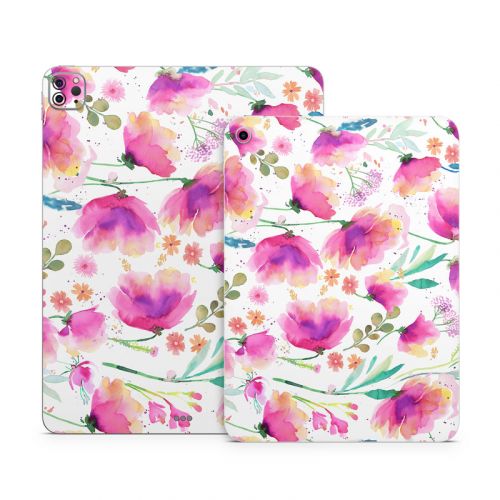 Abstract Pink Poppies Apple iPad Series Skin