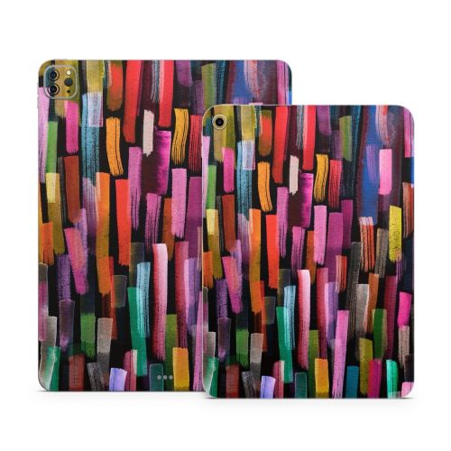 Colorful Brushstrokes Black Apple iPad Series Skin