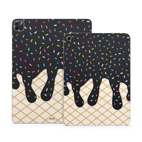 Black Ice Cream Drip Apple iPad Series Skin