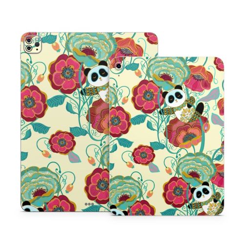 Panda Flowers Apple iPad Series Skin
