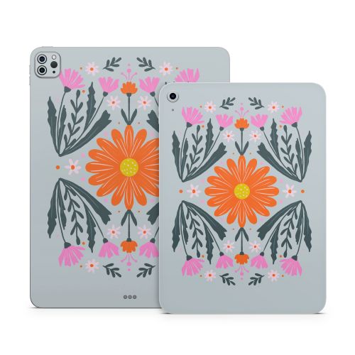 Pink and Orange Flowers Apple iPad Series Skin
