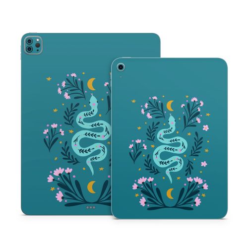 Snake and Flowers Apple iPad Series Skin