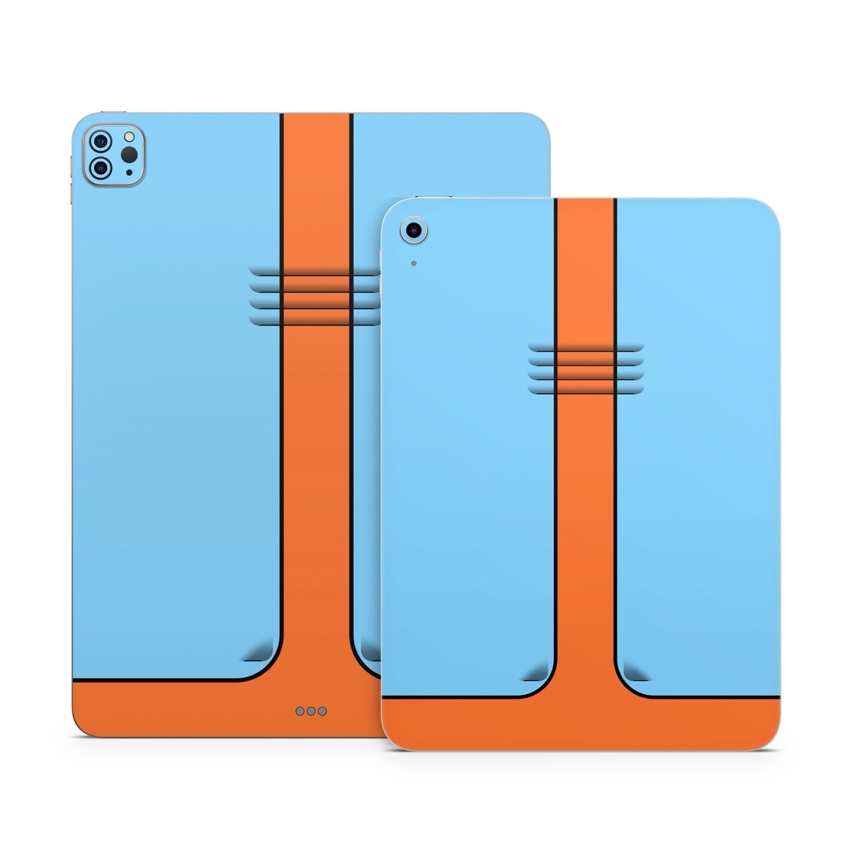 Apple iPad Series Skin design of Line, with blue, orange, black colors