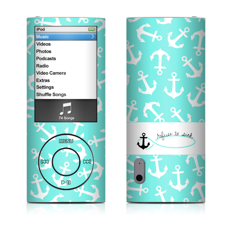 iPod nano 5th Gen Skin design of Text, Turquoise, Aqua, Font, Teal, Pattern, Line, Design, Illustration, with gray, white, blue, green colors