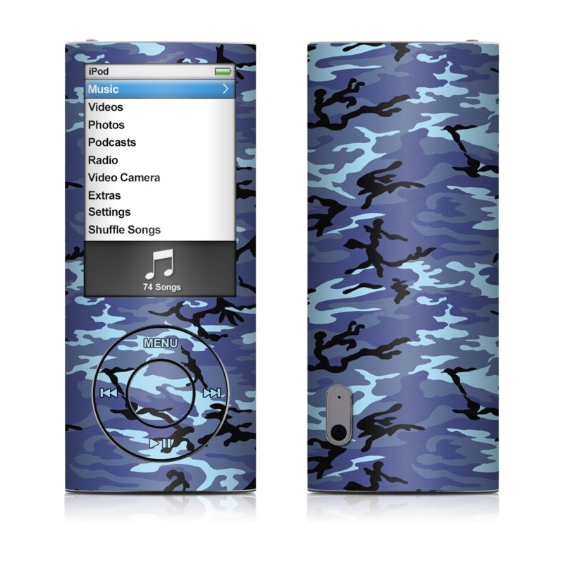 iPod nano 5th Gen Skin design of Military camouflage, Pattern, Blue, Aqua, Teal, Design, Camouflage, Textile, Uniform, with blue, black, gray, purple colors