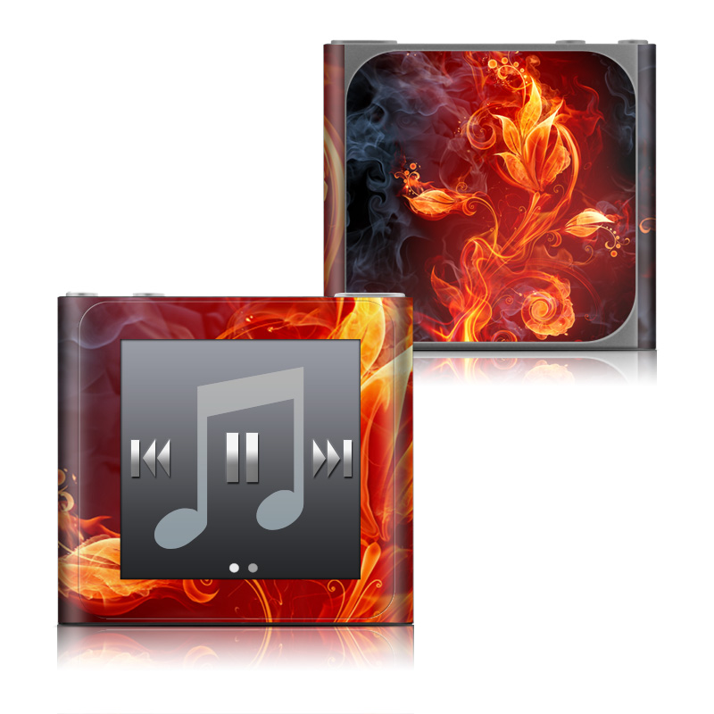 iPod nano 6th Gen Skin design of Flame, Fire, Heat, Red, Orange, Fractal art, Graphic design, Geological phenomenon, Design, Organism, with black, red, orange colors