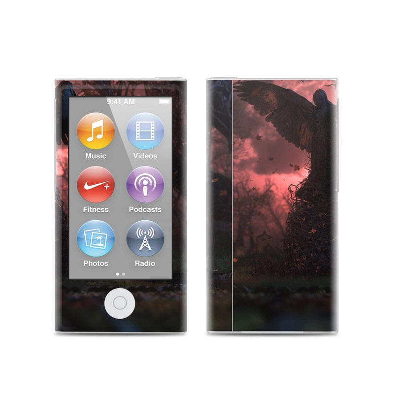 iPod nano 7th Gen Skin design of Nature, Sky, Atmospheric phenomenon, Tree, Atmosphere, Darkness, Night, Screenshot, Cg artwork, Fictional character, with black, red colors