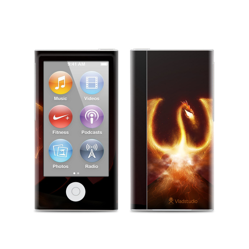 iPod nano 7th Gen Skin design of Light, Atmosphere, Orange, Space, Heat, Sky, Darkness, Art, Geological phenomenon, Universe, with black, red, green, pink colors