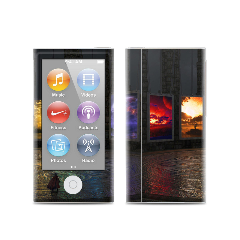 iPod nano 7th Gen Skin design of Light, Lighting, Water, Sky, Technology, Night, Art, Geological phenomenon, Electronic device, Glass with black, red, green, blue colors