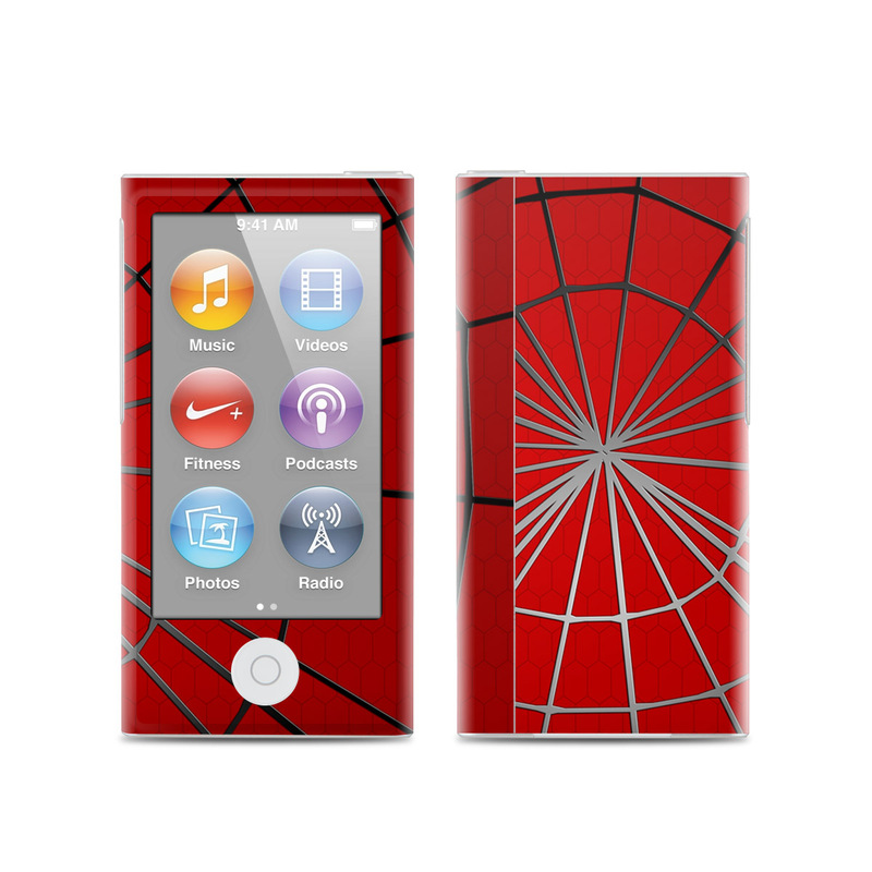 iPod nano 7th Gen Skin design of Red, Symmetry, Circle, Pattern, Line, with red, black, gray colors