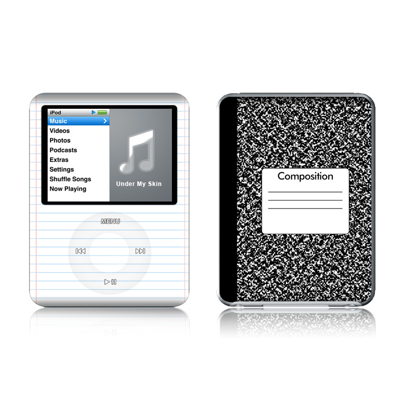 iPod nano 3rd Gen Skin design of Text, Font, Line, Pattern, Black-and-white, Illustration, with black, gray, white colors