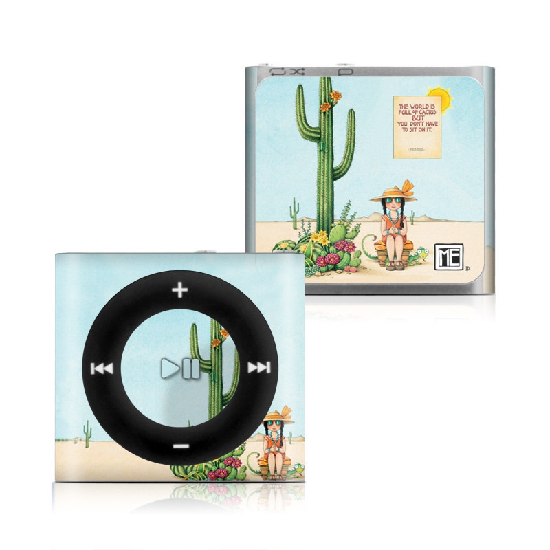 iPod shuffle 4th Gen Skin design of Cartoon, Cactus, Illustration, Animated cartoon, Plant, Vegetable, Fictional character, Art, with green, yellow, pink, orange, brown colors