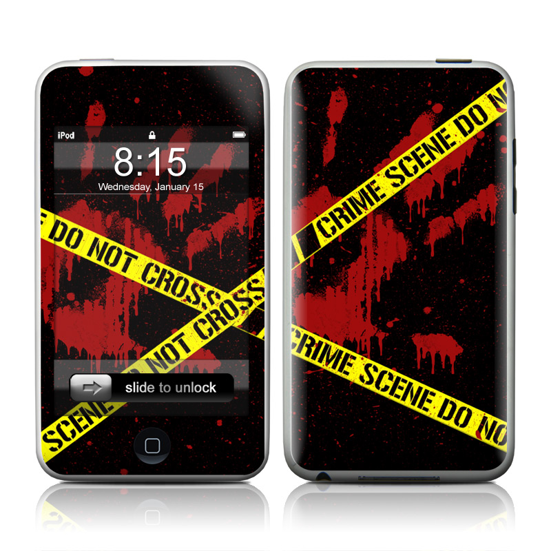iPod touch 1st Gen Skin design of Red, Black, Font, Text, Logo, Graphics, Graphic design, Room, Carmine, Fictional character, with black, red, green colors