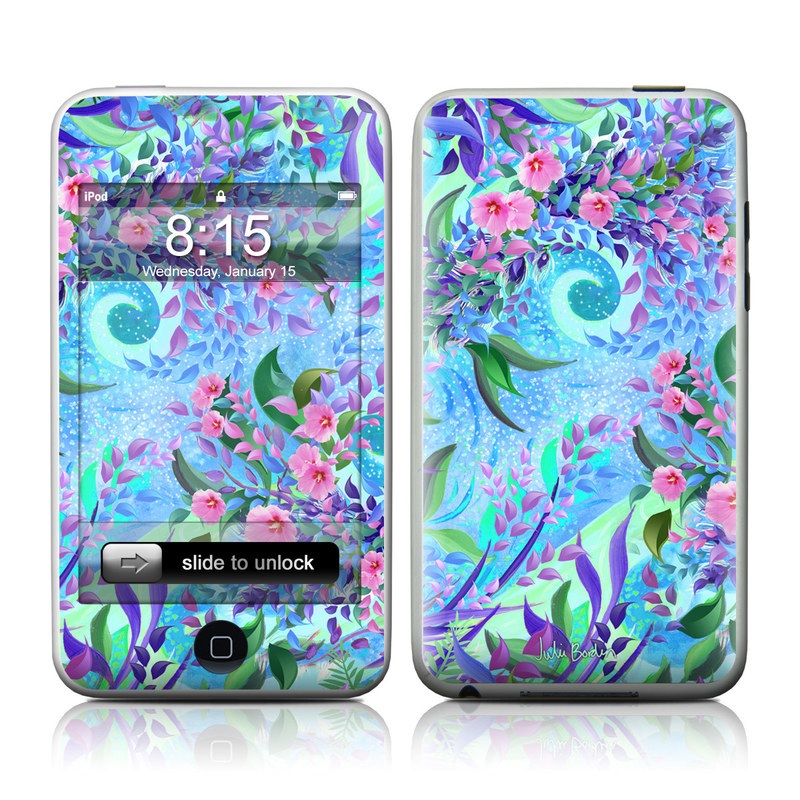 iPod touch 1st Gen Skin design of Psychedelic art, Pattern, Lilac, Purple, Art, Pink, Design, Fractal art, Visual arts, Organism, with gray, blue, purple colors