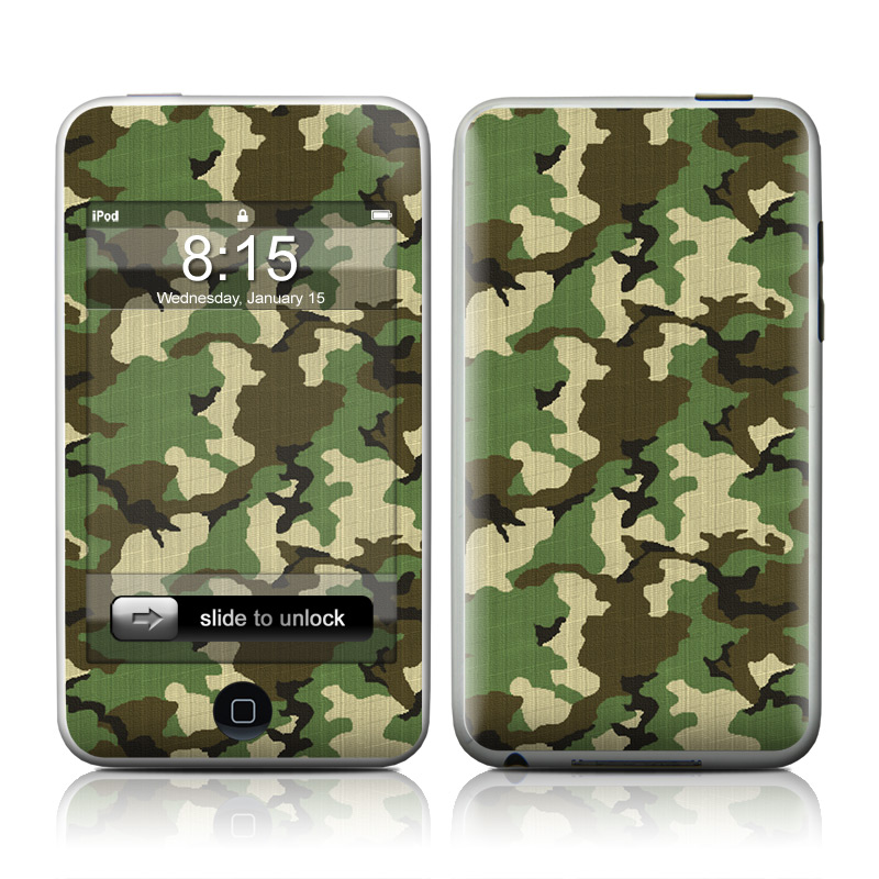 iPod touch 1st Gen Skin design of Military camouflage, Camouflage, Clothing, Pattern, Green, Uniform, Military uniform, Design, Sportswear, Plane, with black, gray, green colors