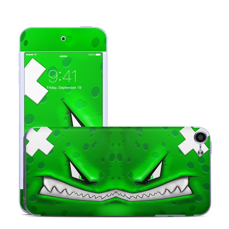 iPod touch 6th Gen Skin design of Green, Font, Animation, Logo, Graphics, Games, with green, white colors