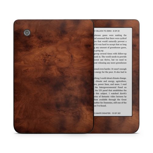 Dark Burlwood Kobo Clara 2E Skin