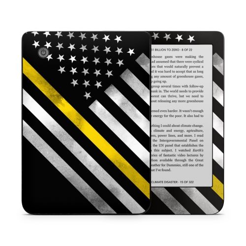 Thin Yellow Line Hero Kobo Clara 2E Skin