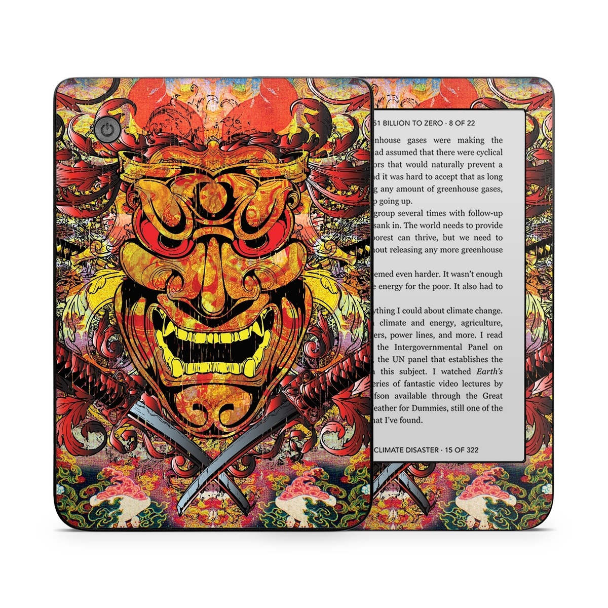 Kobo Clara 2E Skin design of Art, Psychedelic art, Visual arts, Illustration, Fictional character, Demon, with red, orange, yellow colors
