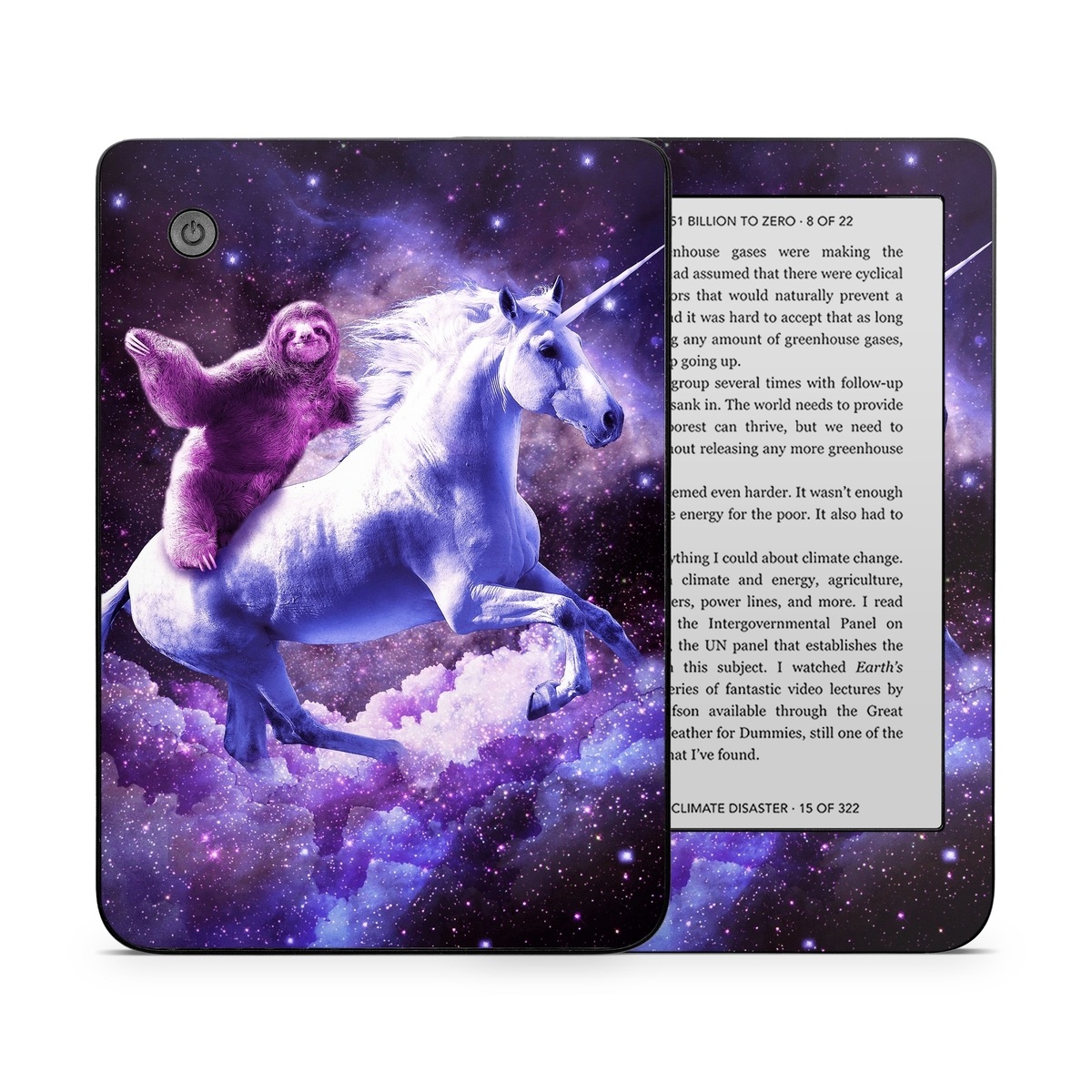 Kobo Clara 2E Skin design of Purple, Unicorn, Fictional character, Violet, Mythical creature, Illustration, Sky, Graphic design, Space, Constellation, with black, white, blue, purple, gray, brown colors