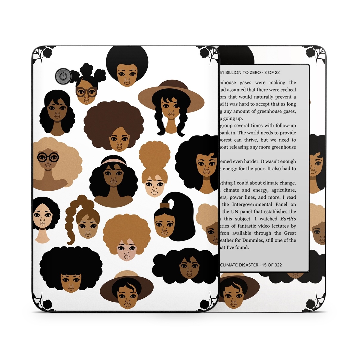 Kobo Clara 2E Skin design of Hair, People, Facial expression, Hairstyle, Cartoon, Head, Afro, Clip art, Font, Black hair, with black, brown, white colors