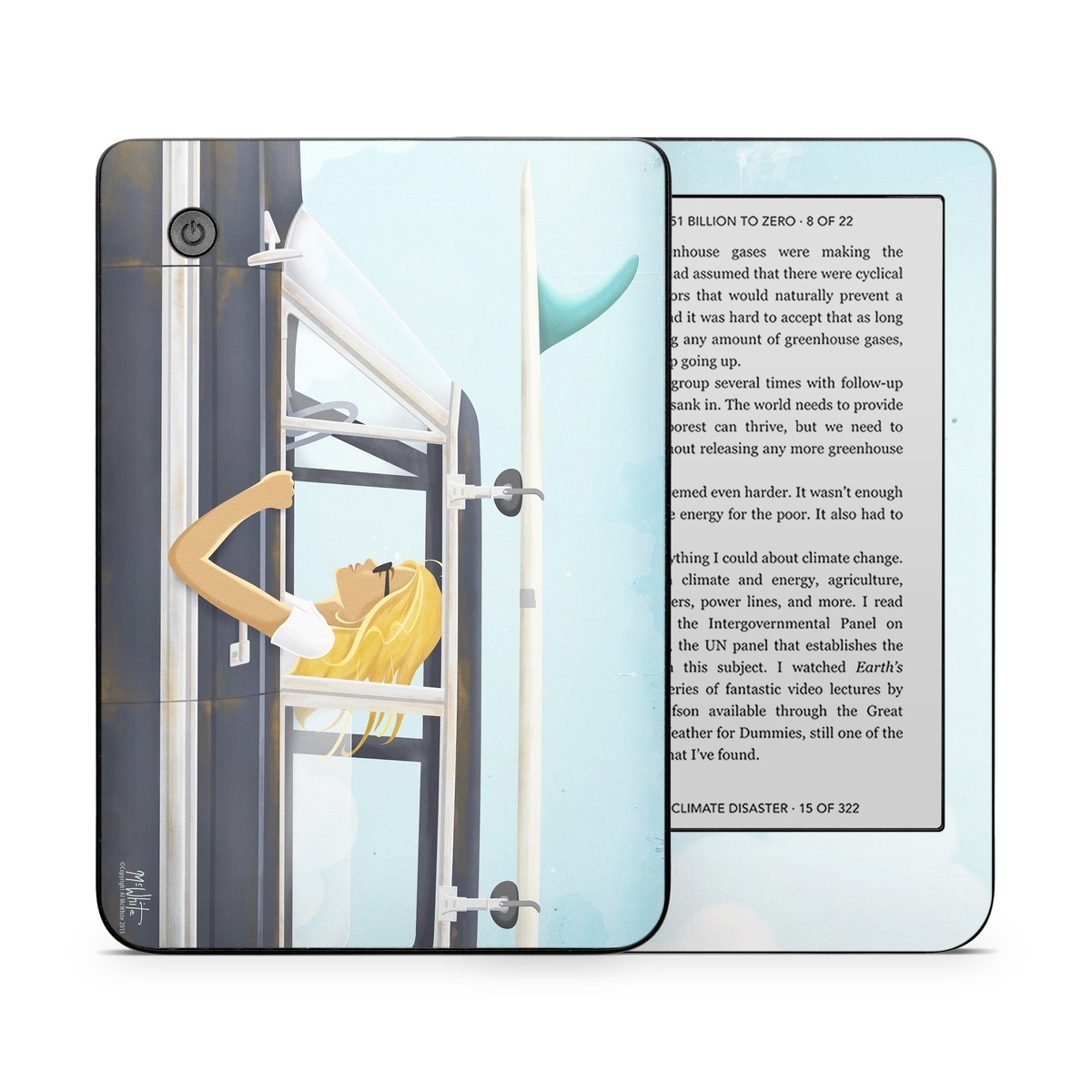 Kobo Clara 2E Skin design of Vehicle door, Vehicle, Automotive exterior, Automotive design, Car, Headgear, Windshield, Dress, Automotive window part, Family car, with blue, white, gray, yellow colors
