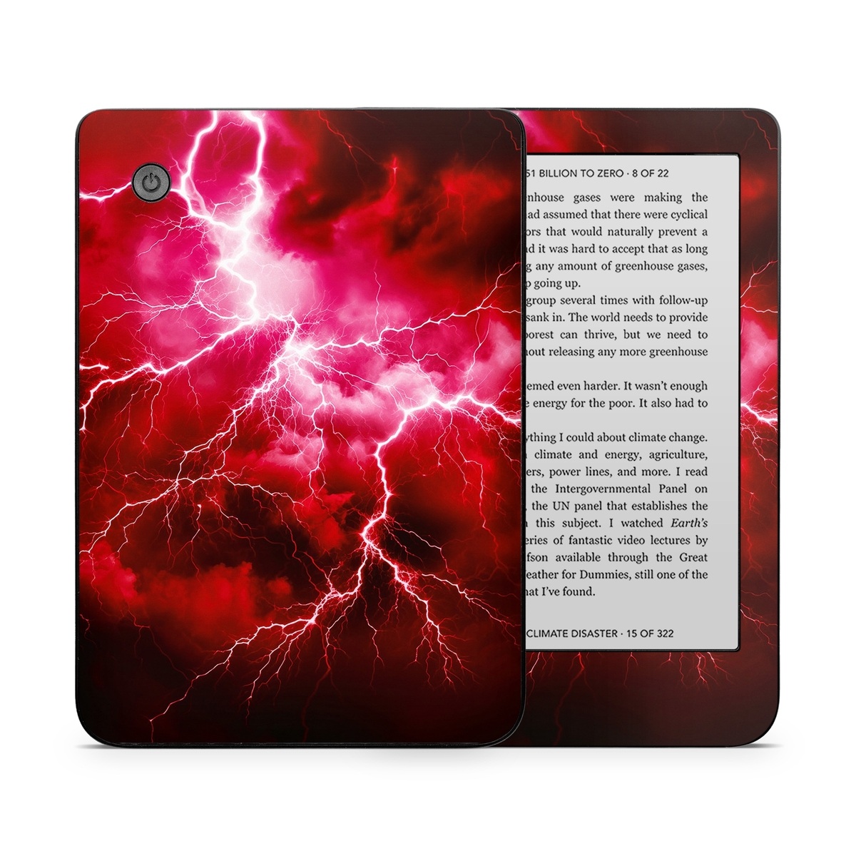 Kobo Clara 2E Skin design of Thunder, Atmosphere, Sky, Light, Purple, Lighting, Water, Thunderstorm, Electricity, Pink, with black, red colors