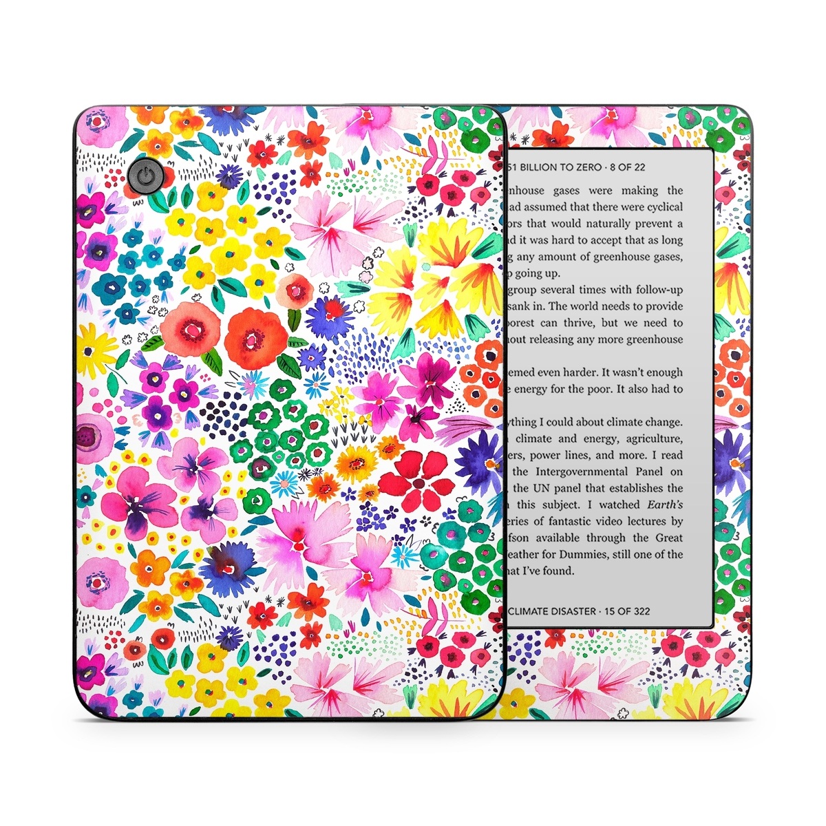 Kobo Clara 2E Skin design of Colorfulness, Flower, Pink, Art, Magenta, Pattern, Creative arts, Petal, Symmetry, Electric blue, with white, pink, green, red, blue, purple, yellow, orange colors