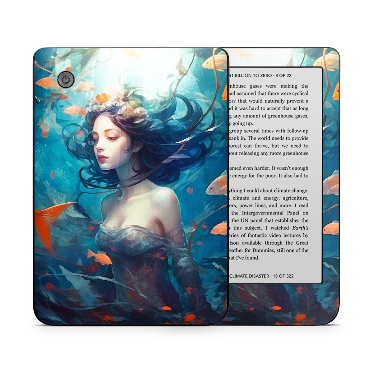 Kobo Clara 2E Skin design of Azure, Organism, Aqua, Art, Electric blue, Cg artwork, Visual arts, Graphics, Pattern, Painting, with red, blue, yellow, orange, white, black colors