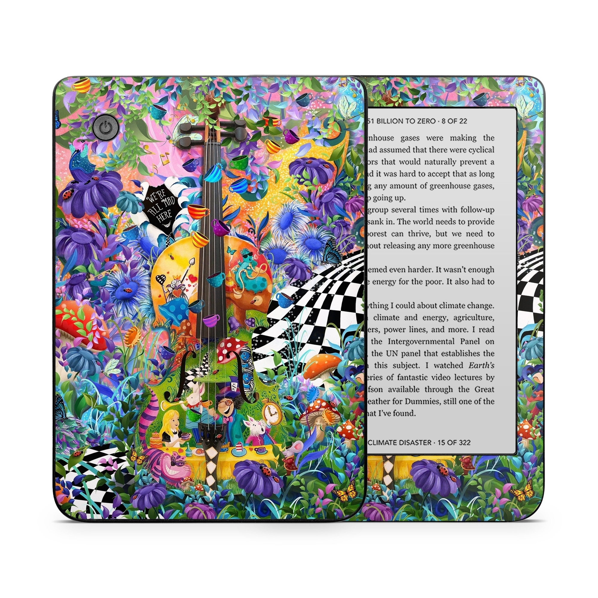 Kobo Clara 2E Skin design of Textile, Organism, Painting, Art, Pattern, Creative arts, Electric blue, Visual arts, Graphics, Illustration, with purple, blue, white, black, yellow, orange, green, pink, brown, red colors