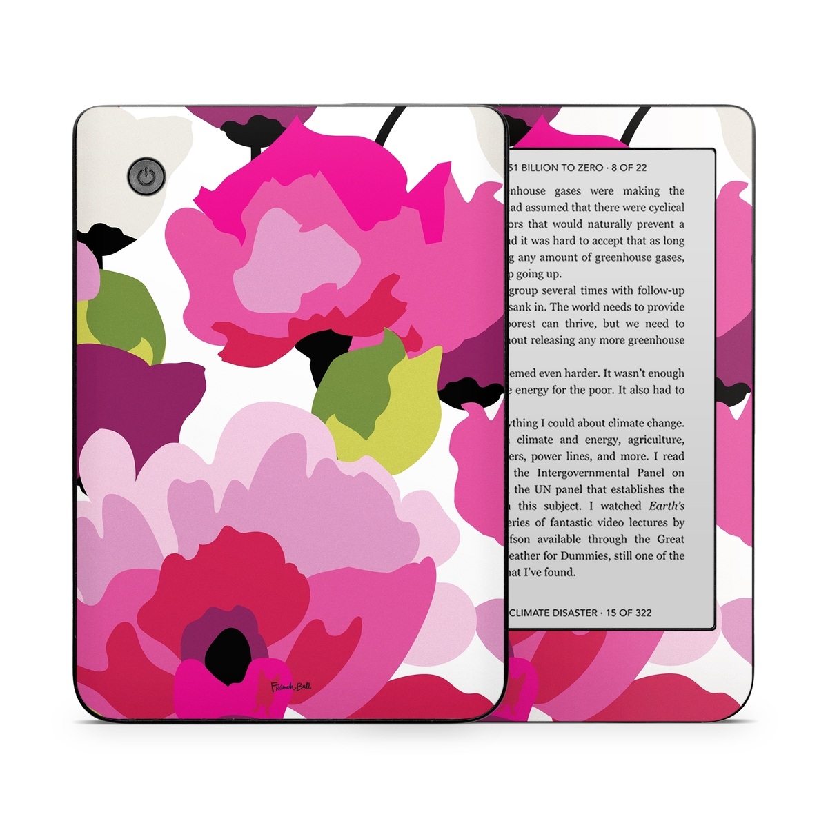 Kobo Clara 2E Skin design of Pink, Flower, Pattern, Petal, Plant, Floral design, Design, Botany, Magenta, Anemone, with white, pink, green, red colors