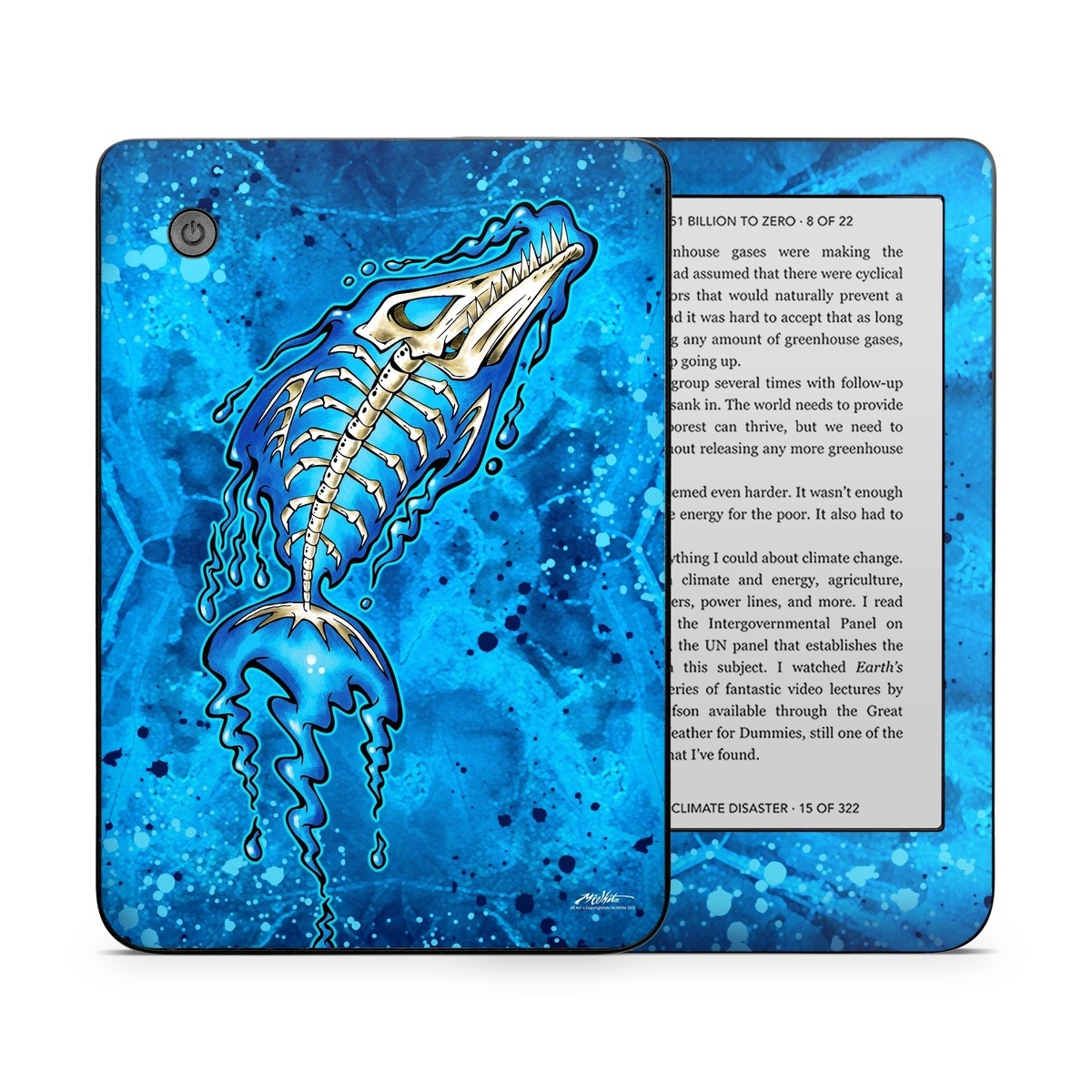 Kobo Clara 2E Skin design of Blue, Water, Aqua, Electric blue, Illustration, Graphic design, Liquid, Graphics, Marine biology, Art, with blue, white colors