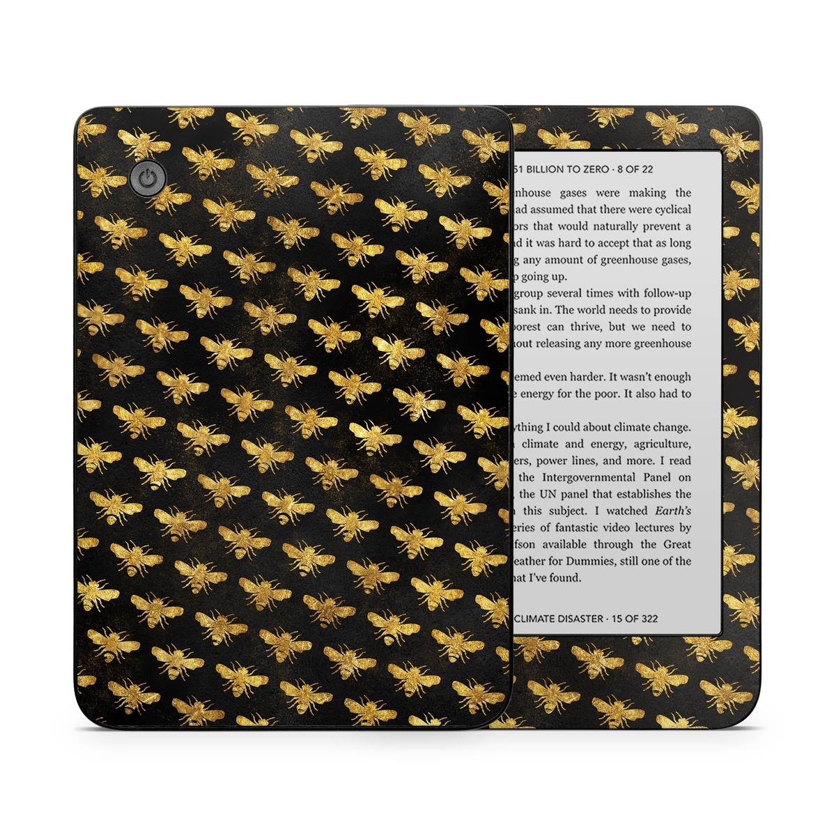 Kobo Clara 2E Skin design of Pattern, Yellow, Flower, Design, Plant, Wildflower, Textile, Metal, with black, yellow colors