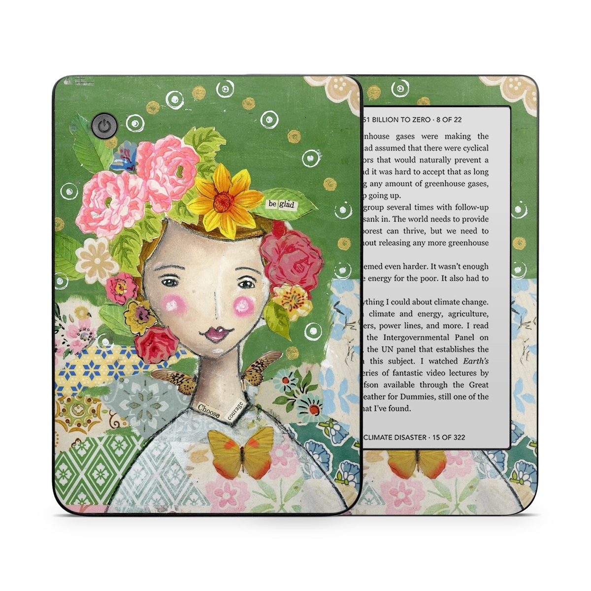 Kobo Clara 2E Skin design of Watercolor paint, Illustration, Art, Painting, Plant, Flower, Visual arts, Paint, Child art, Acrylic paint, with green, pink, red, orange, white, blue, brown colors