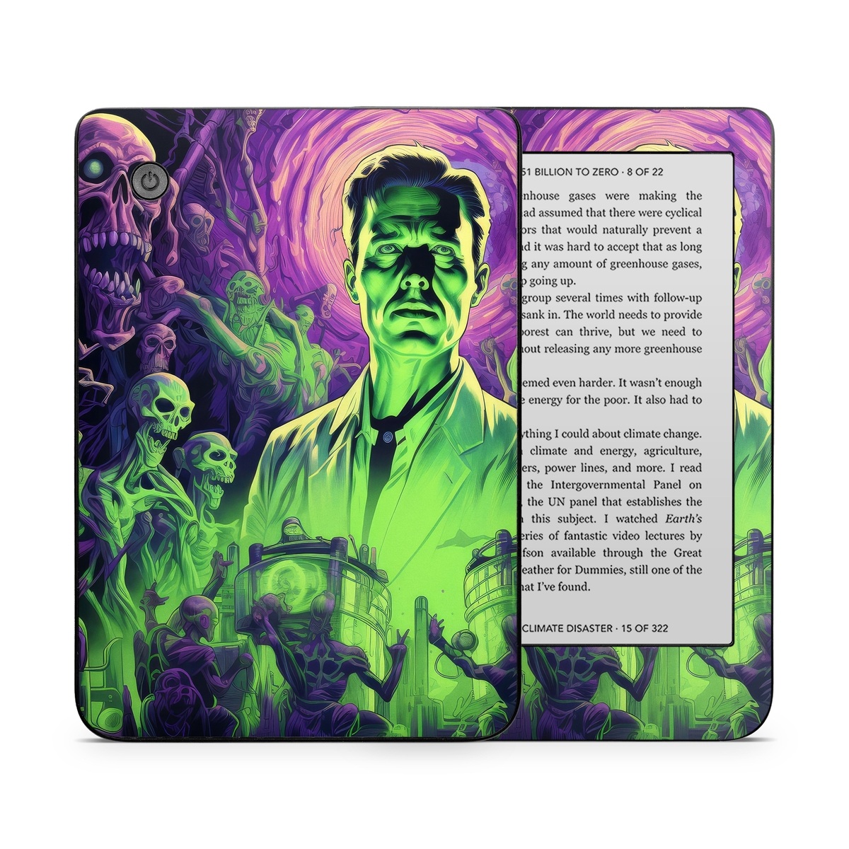 Kobo Clara 2E Skin design of Art, Cool, Fictional character, Illustration, Painting, Electric blue, Visual arts, Artist, Event, Drawing, with black, green, purple colors