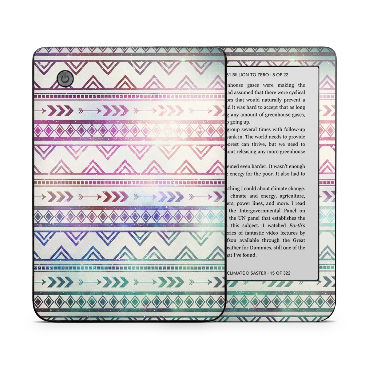 Kobo Clara 2E Skin design of Pattern, Line, Teal, Design, Textile, with gray, pink, yellow, blue, black, purple colors