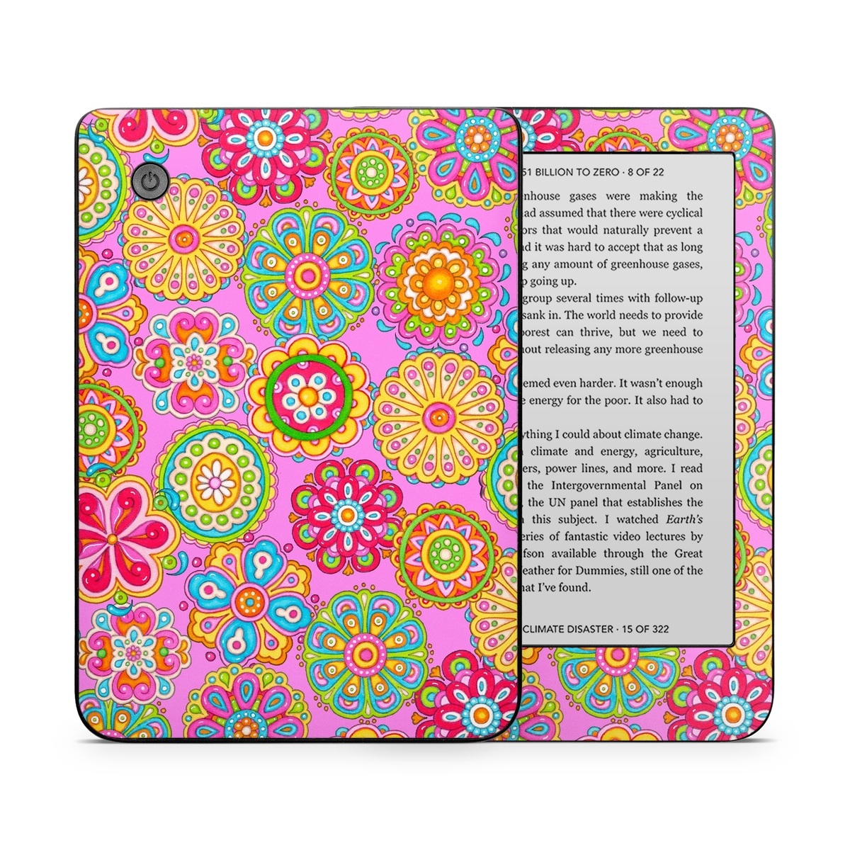 Kobo Clara 2E Skin design of Pattern, Design, Textile, Visual arts, Wrapping paper, Motif, Pedicel, with pink, red, orange, yellow, green, blue, purple colors