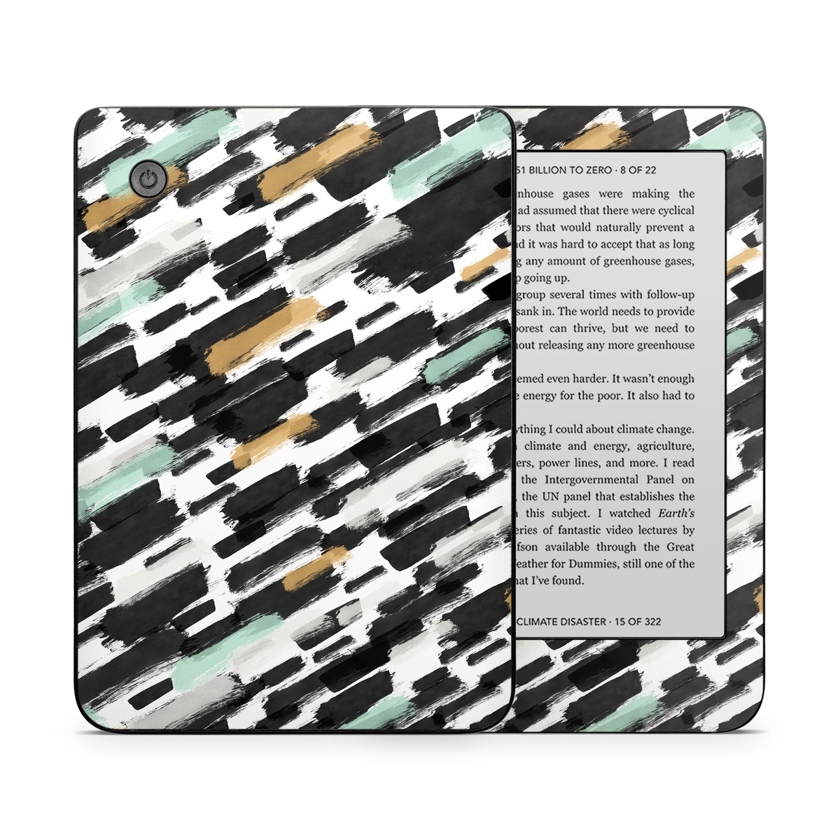 Kobo Clara 2E Skin design of Pattern, Line, Design, Material property, Rectangle, with black, white, orange, blue, yellow colors