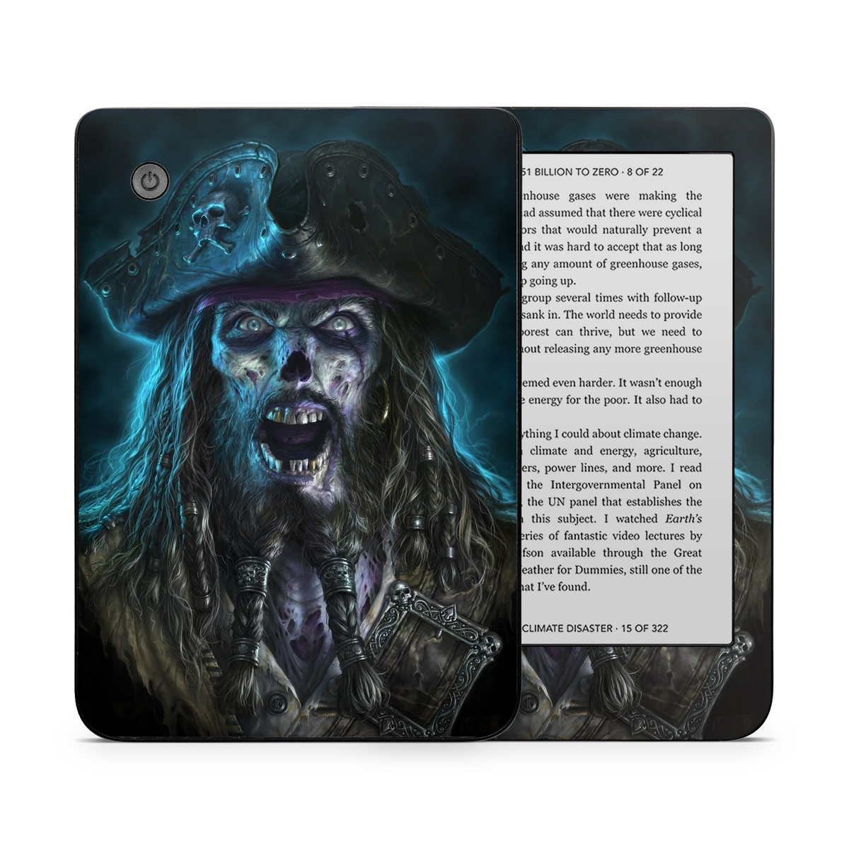 Kobo Clara 2E Skin design of Darkness, Illustration, Art, Ghost, Fictional character, Beard, with black, white, blue, gray colors