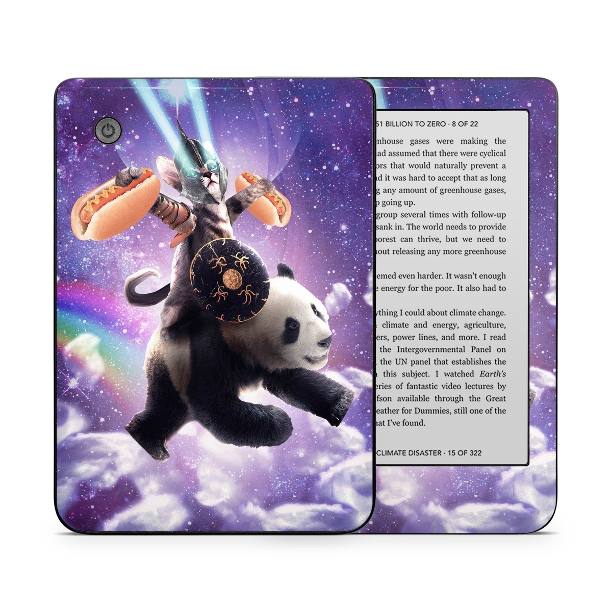 Kobo Clara 2E Skin design of Bear, Illustration, Outer space, Animated cartoon, Graphic design, Teddy bear, Space, Sky, Graphics, Fictional character, with black, white, blue, brown, gray, red, yellow, green, pink colors