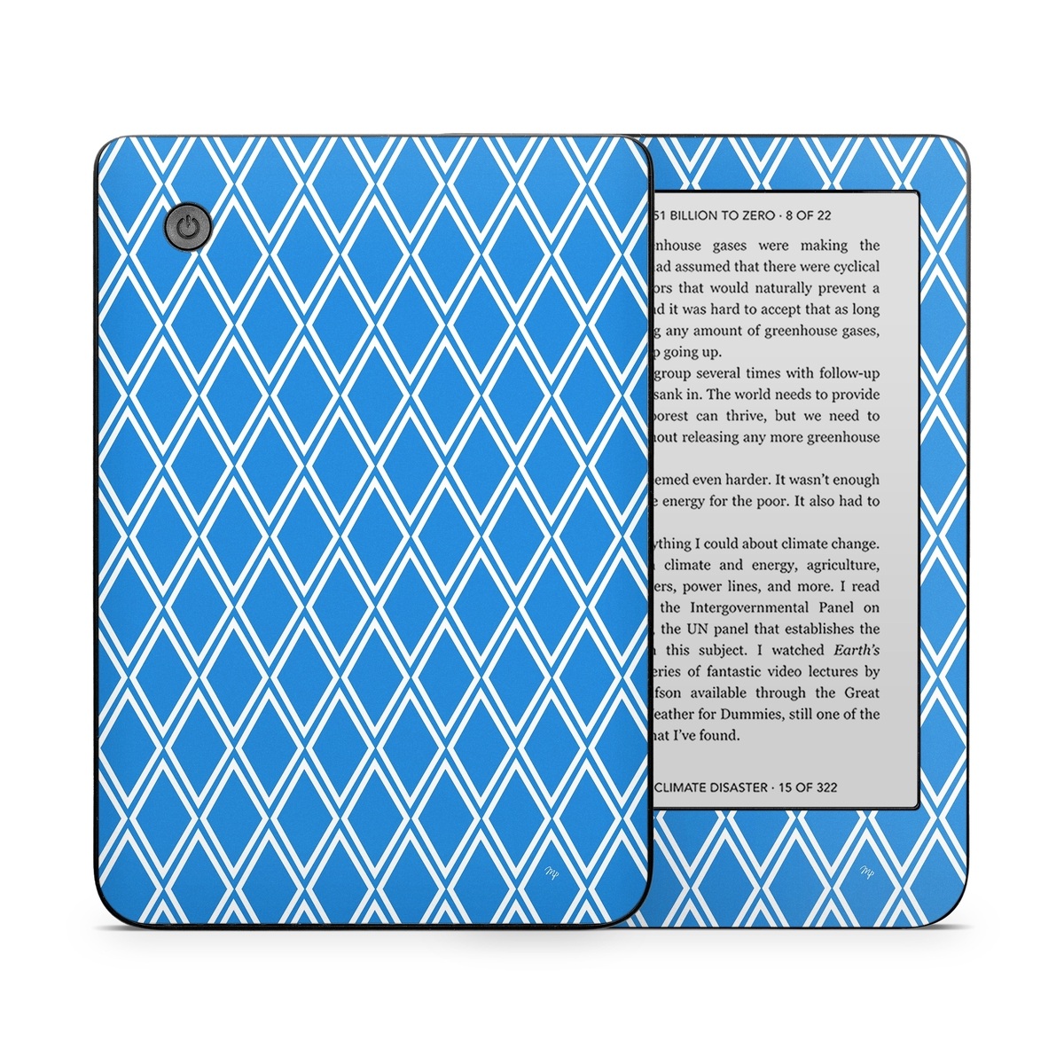 Kobo Clara 2E Skin design of Azure, Font, Aqua, Material property, Symmetry, Parallel, Rectangle, Electric blue, Circle, Pattern, with blue, white colors