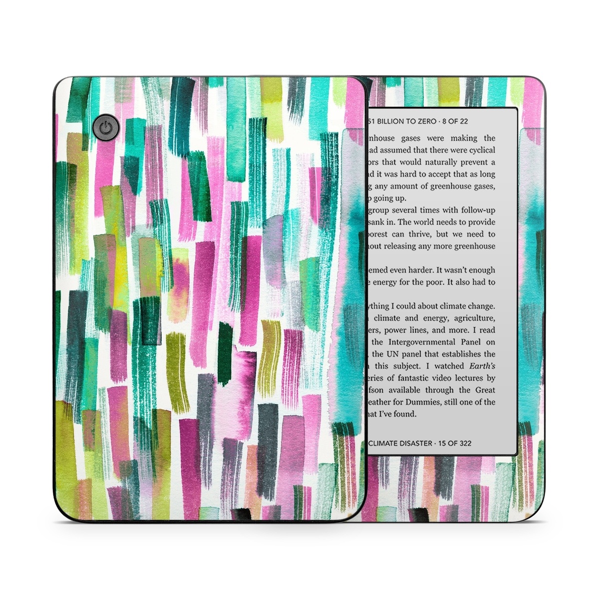 Kobo Clara 2E Skin design of Line, Turquoise, Pink, Pattern, Design, Magenta, Colorfulness, with white, green, blue, pink, purple, black, blue colors
