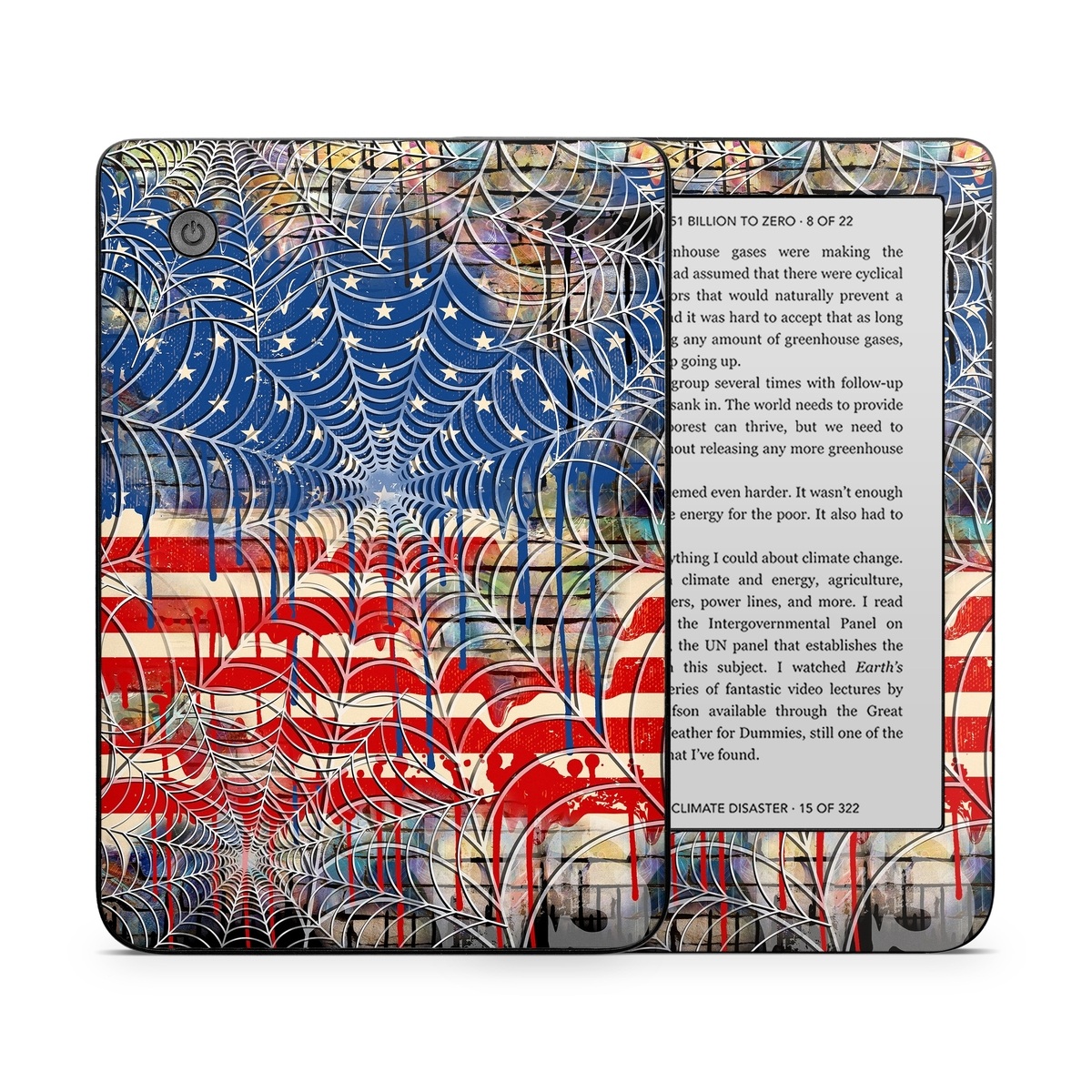 Kobo Clara 2E Skin design of Graffiti, Art, Pattern, Flag, Street art, Line, Textile, Mural, Modern art, with red, blue, white, black colors