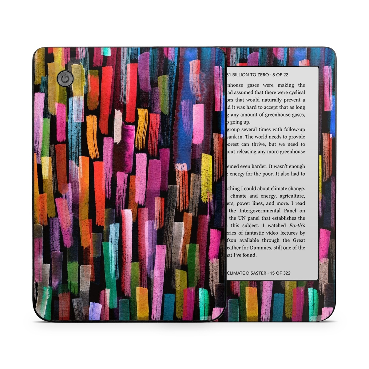 Kobo Clara 2E Skin design of Colorfulness, Textile, Art, Wood, Line, Material property, Font, Pattern, Tints and shades, Magenta, with black, blue, green, red, pink, yellow, orange, white, gray colors
